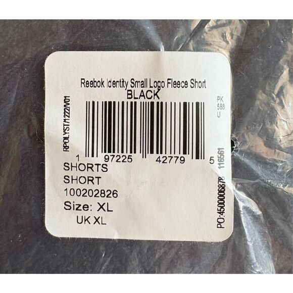 REEBOK - NWT - Men's Sz XL - "Identity" Small Logo Fleece Shorts in Black - Picture 16 of 16